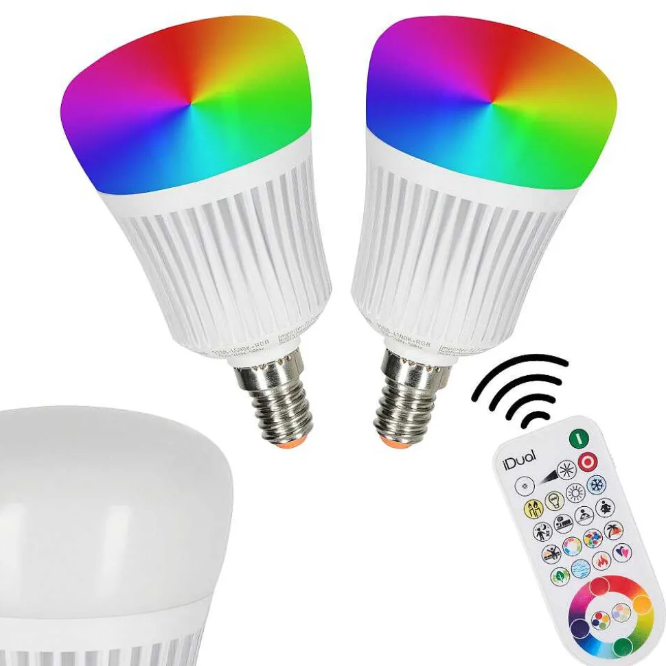 Candal E14 Led Rgb 7 Watt 2200-6500 Kelvin 470 Lumen Set De 2 Avec Telecommande