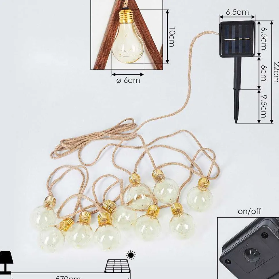 Guirlande Lumineuse Solaire Trygsland Led Brun, 50 Lumieres