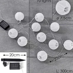 Guirlande Solaire Redding Led Blanc, 10 Lumieres