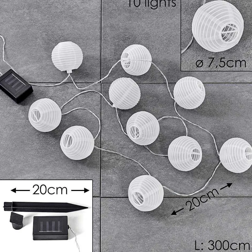 Guirlande Solaire Redding Led Blanc, 10 Lumieres