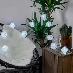 Guirlande Solaire Redding Led Blanc, 10 Lumieres