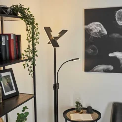 Lampadaire A Vasque Janze Led Noir, 2 Lumieres