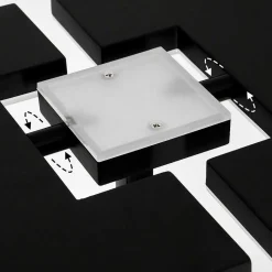 Lampadaire A Vasque Janze Led Noir, 2 Lumieres