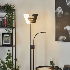 Lampadaire A Vasque Janze Led Noir, 2 Lumieres