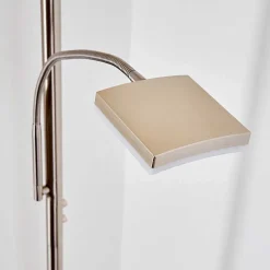 Lampadaire A Vasque Thyolo Led Acier Brosse, 2 Lumieres