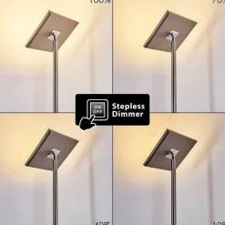 Lampadaire A Vasque Veteli Led Acier Inoxydable, 2 Lumieres