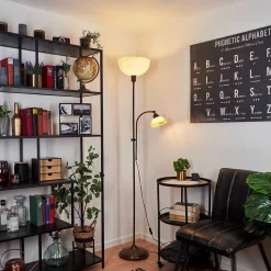 Lampadaire A Vasque Voleyrac Brun, 2 Lumieres