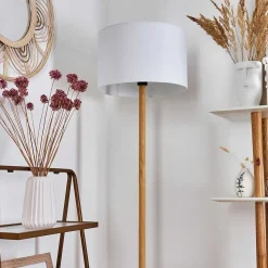 Lampadaire Akrema Ecru, Noir, 1 Lumiere