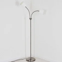 Lampadaire Alsen Nickel Mat, 2 Lumieres
