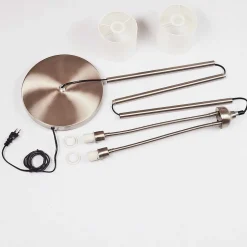 Lampadaire Alsen Nickel Mat, 2 Lumieres