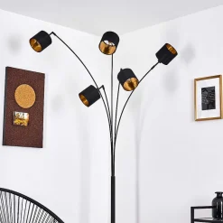Lampadaire Alsen Noir, 5 Lumieres