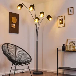 Lampadaire Alsen Noir, 5 Lumieres
