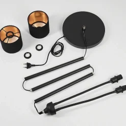 Lampadaire Alsen Noir, 2 Lumieres