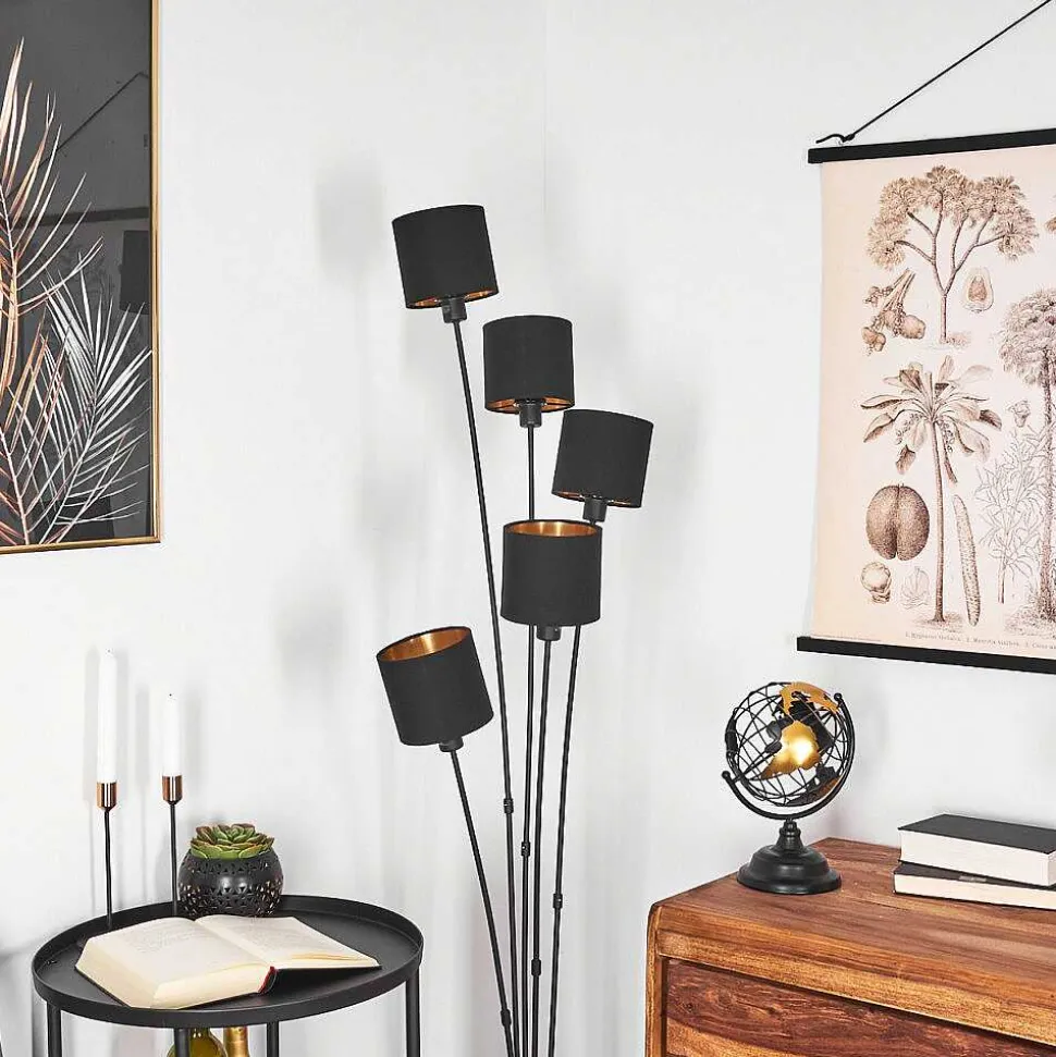 Lampadaire Alsen Noir, 5 Lumieres