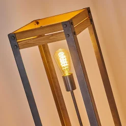 Lampadaire Apia Brun Clair, Argente, 3 Lumieres