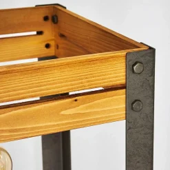 Lampadaire Apia Brun Clair, Argente, 3 Lumieres