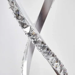 Lampadaire Assuan Led Chrome, 1 Lumiere, Telecommandes, Changeur De Couleurs