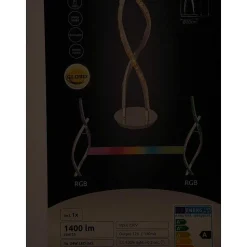 Lampadaire Assuan Led Chrome, 1 Lumiere, Telecommandes, Changeur De Couleurs