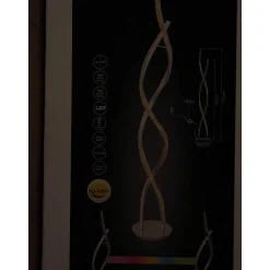 Lampadaire Assuan Led Chrome, 1 Lumiere, Telecommandes, Changeur De Couleurs