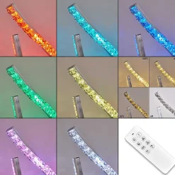 Lampadaire Assuan Led Chrome, 1 Lumiere, Telecommandes, Changeur De Couleurs