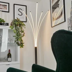 Lampadaire Bakersfield Led Noir, Blanc, 1 Lumiere