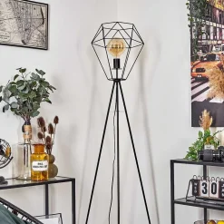 Lampadaire Bardhaman Noir, 1 Lumiere