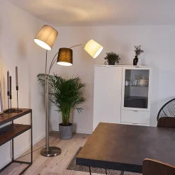 Lampadaire Bernardino Nickel Mat, 3 Lumieres