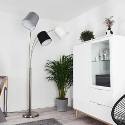 Lampadaire Bernardino Nickel Mat, 3 Lumieres