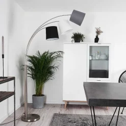 Lampadaire Bernardino Nickel Mat, 3 Lumieres