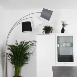 Lampadaire Bernardino Nickel Mat, 3 Lumieres