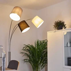 Lampadaire Bernardino Nickel Mat, 3 Lumieres