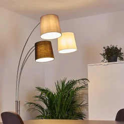 Lampadaire Bernardino Nickel Mat, 3 Lumieres