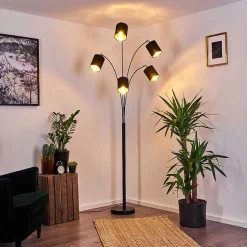 Lampadaire Bhutan Noir, 5 Lumieres