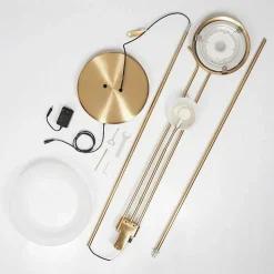 Lampadaire Biot Led Laiton, 2 Lumieres