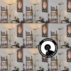 Lampadaire Biot Led Laiton, 2 Lumieres