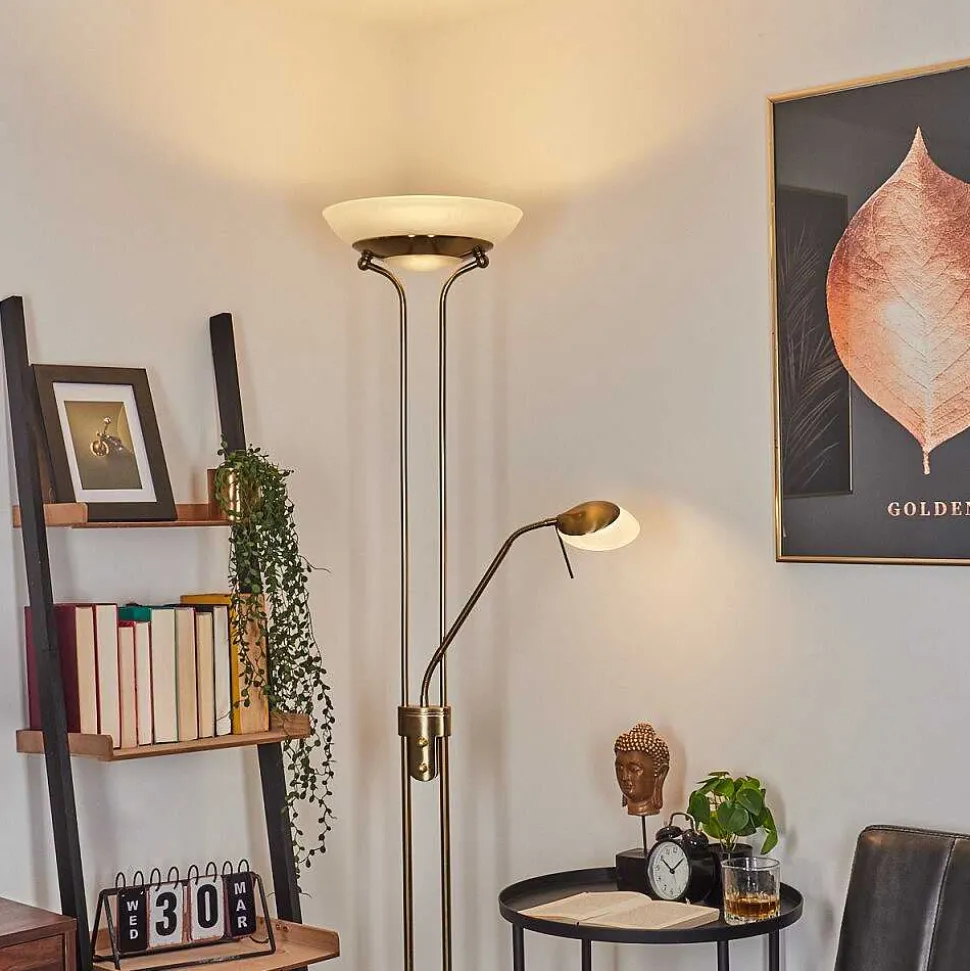 Lampadaire Biot Led Laiton, 2 Lumieres