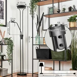 Lampadaire Biot Led Noir, 2 Lumieres