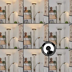 Lampadaire Biot Led Vieux Laiton, 2 Lumieres