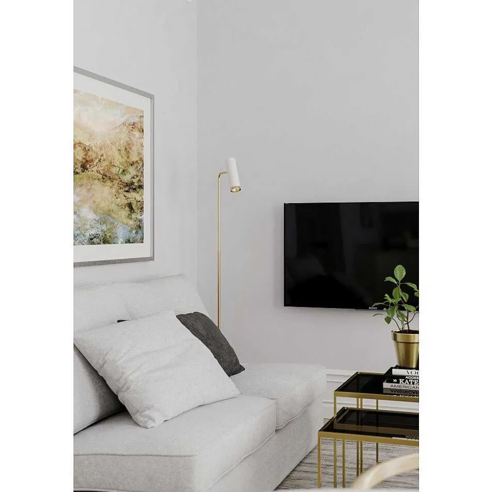 Lampadaire By Rydens Pulse Or, Blanc, 1 Lumiere