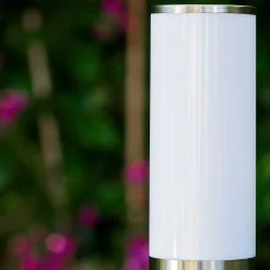 Lampadaire Caserta Acier Inoxydable, 1 Lumiere, Detecteur De Mouvement