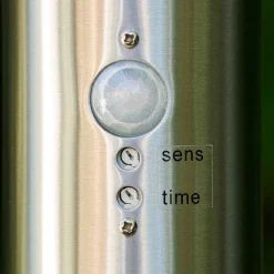 Lampadaire Caserta Acier Inoxydable, 1 Lumiere, Detecteur De Mouvement