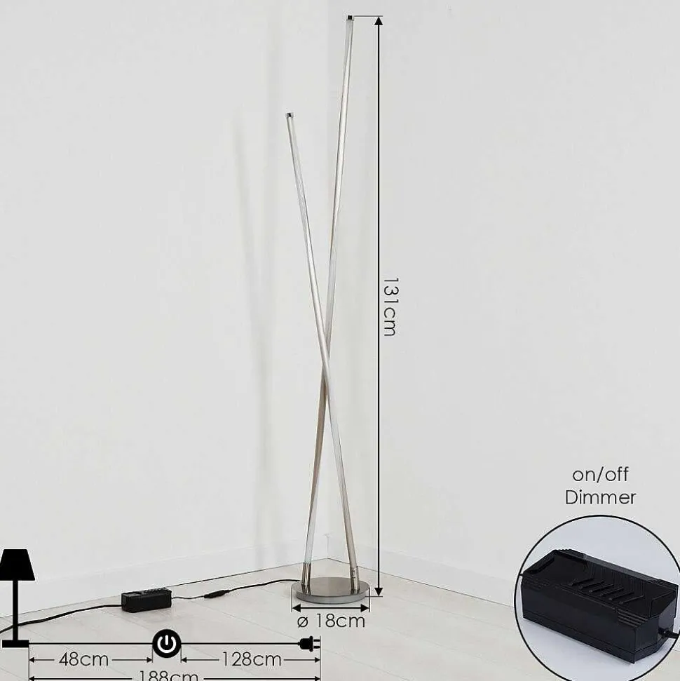 Lampadaire Concord Led Argente, 1 Lumiere