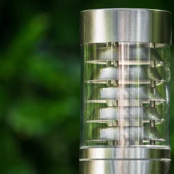 Lampadaire Dakar Acier Inoxydable, 1 Lumiere, Detecteur De Mouvement