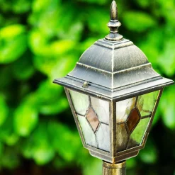 Lampadaire D'Exterieur Antibes Brun Dore, 1 Lumiere