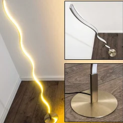 Lampadaire Dillon Led Nickel Mat, 1 Lumiere