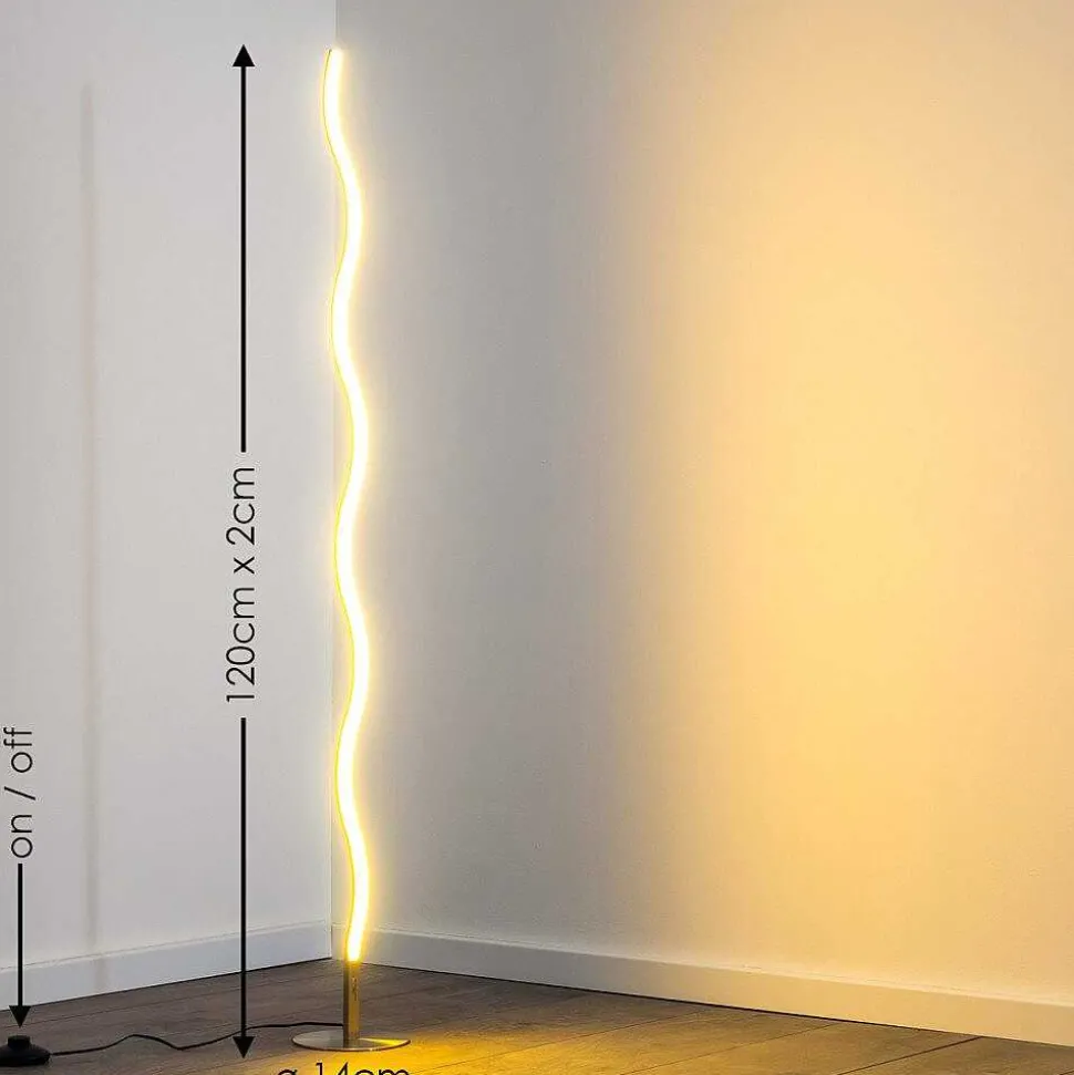 Lampadaire Dillon Led Nickel Mat, 1 Lumiere