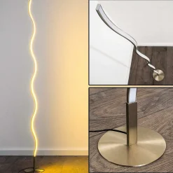 Lampadaire Dillon Led Nickel Mat, 1 Lumiere