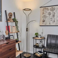 Lampadaire Donna Led Vieux Laiton, 2 Lumieres