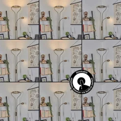 Lampadaire Donna Led Vieux Laiton, 2 Lumieres