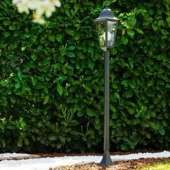 Lampadaire Exterieur Bristol Noir, Transparent, 1 Lumiere